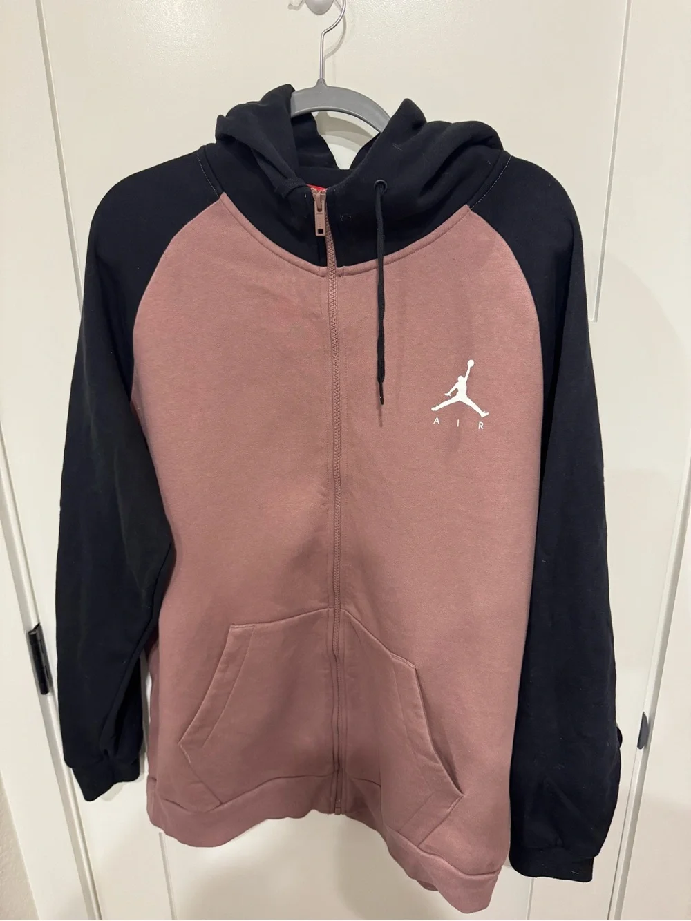 Jordan Two-Tone Hoodie - Black & Mauve with Orange Trim